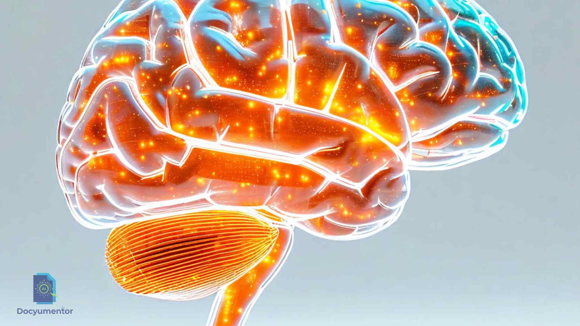 A simplified digital schematic of an interconnected artificial neural network with light pulses flowing through it, representing the learning process of how an AI machine gets smarter.